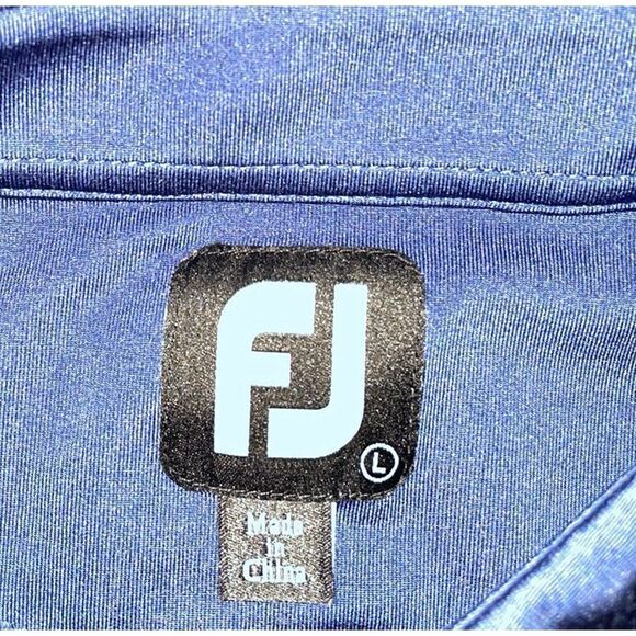 FootJoy FJ Men's Golf Polo Shirt Size Large Navy Blue Embroidered Logo - Picture 2 of 5